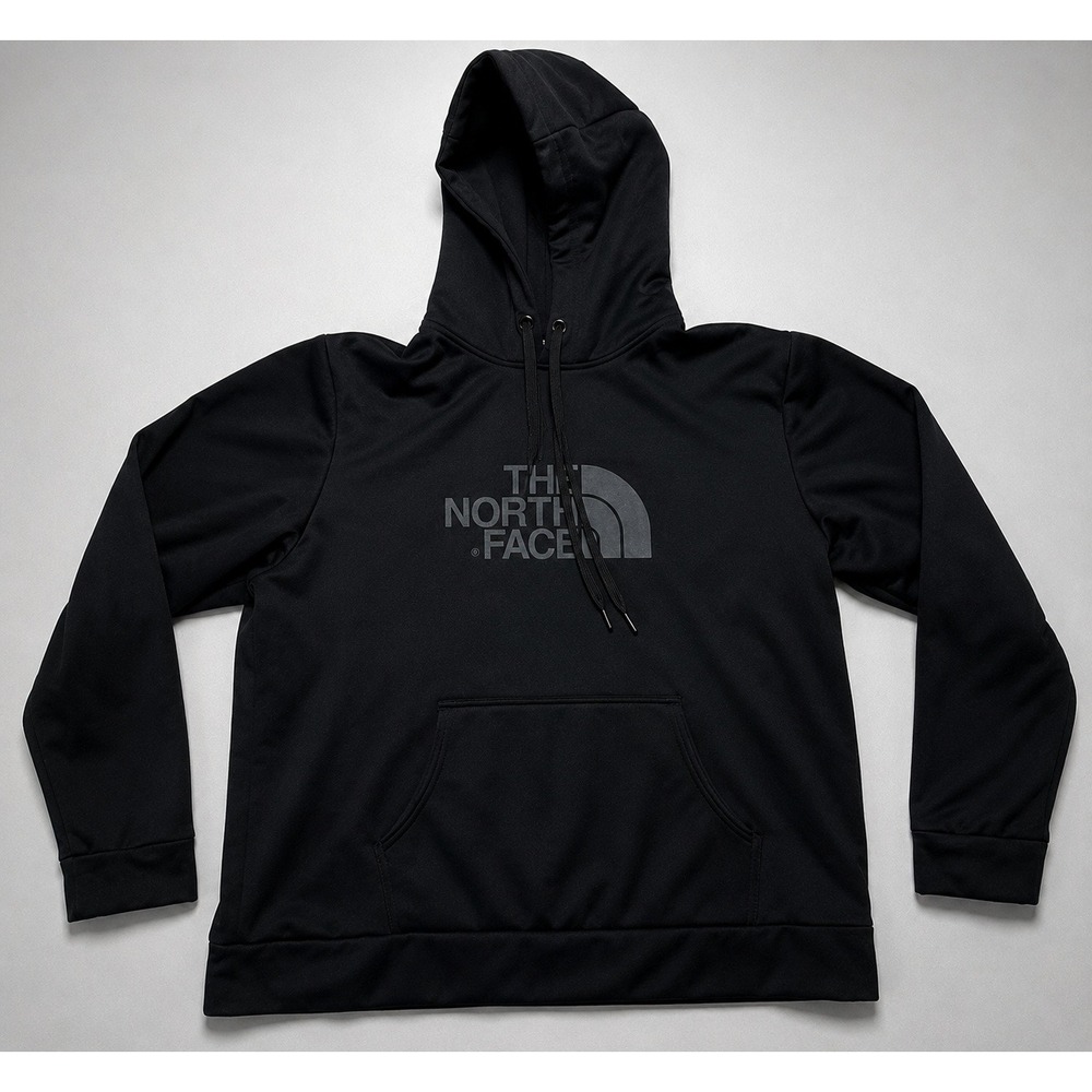 The North Face Mens Black Logo Pullover Hoodie Performance Sweatshirt XL